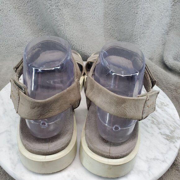 Ecco Shoes Womens Size 8 Moon Rock Taupe Brown Leather Flowt Sandals *Read* - Picture 7 of 11